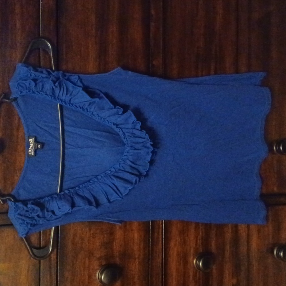 Express Ruffle Neck Line Tank Top